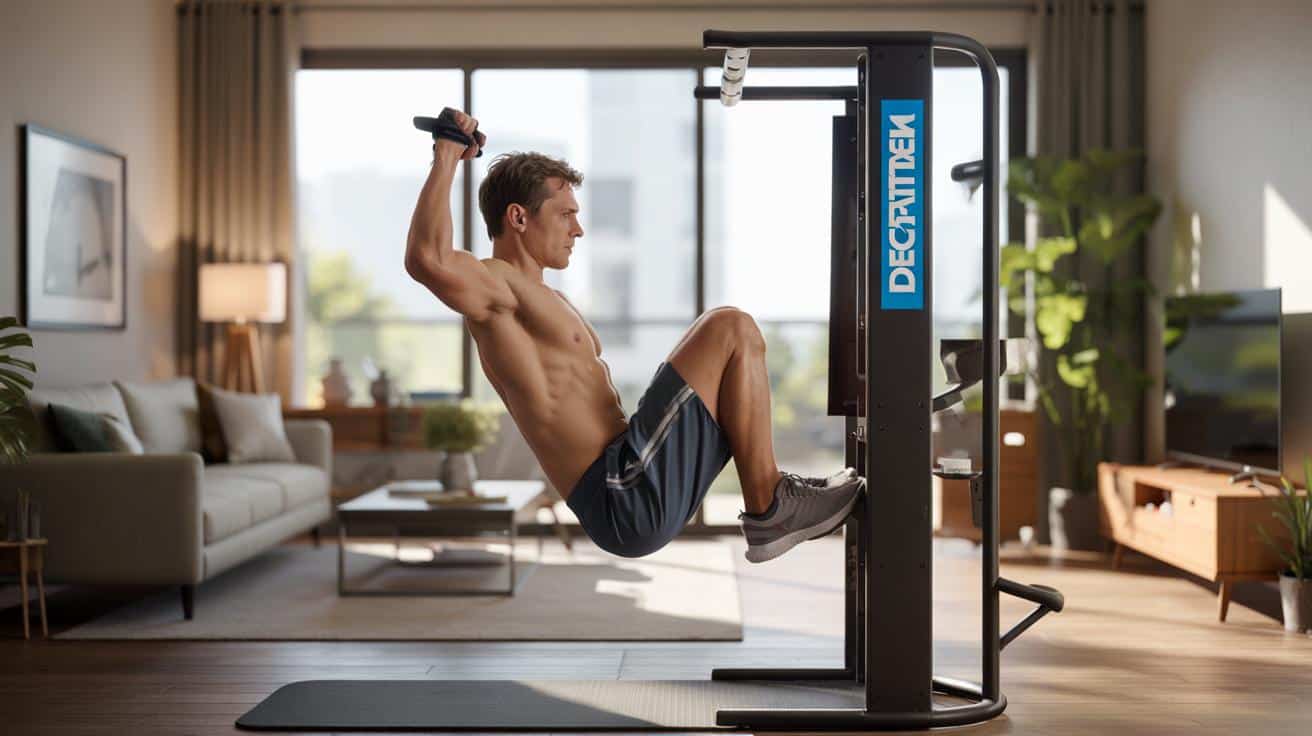 Zamiast siłowni: wieża treningowa z Decathlonu na płaski brzuch w domu