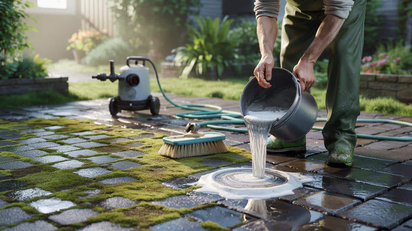 Zapomnij o myjce ciśnieniowej: prosty kuchenny trik na mech na tarasie