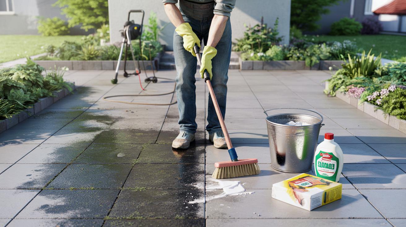 Zapomnij o myjce ciśnieniowej: trik z 2 produktami czyści taras na błysk