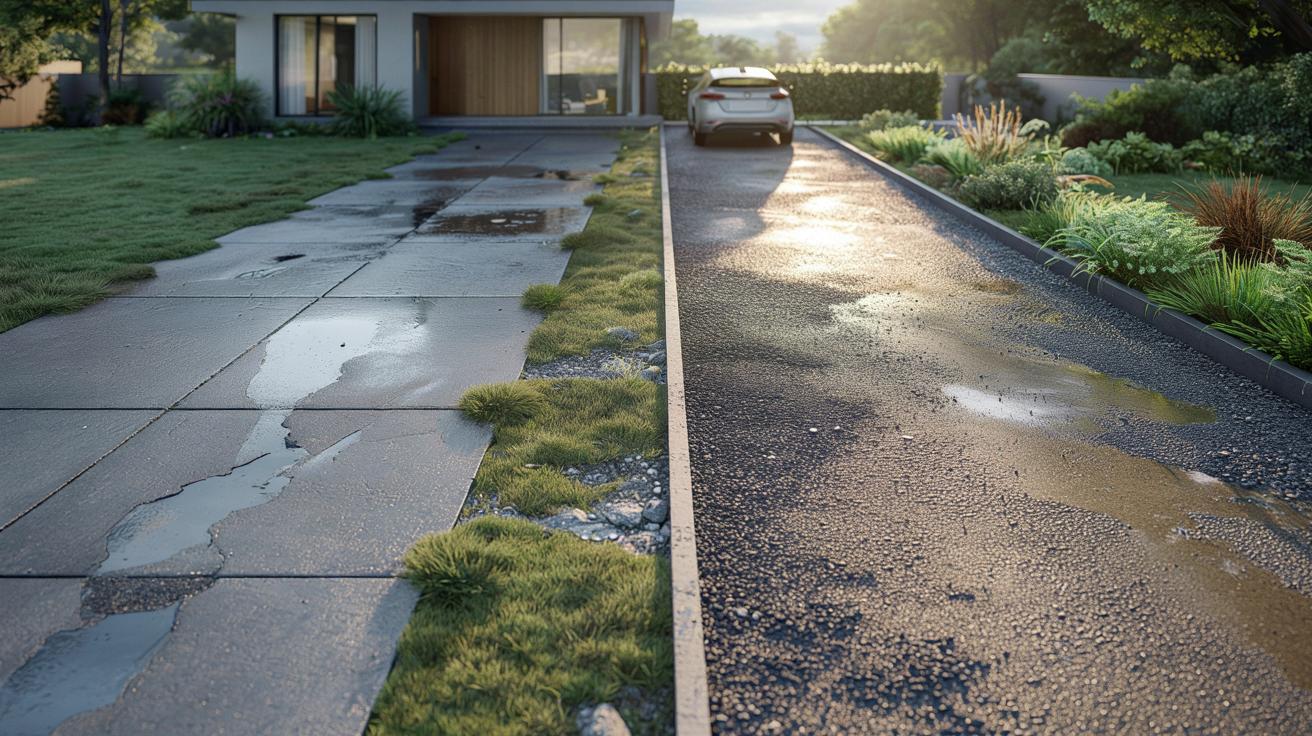 Zapomnij o szarej płycie: ten tani, przepuszczalny podjazd ratuje ogród i portfel