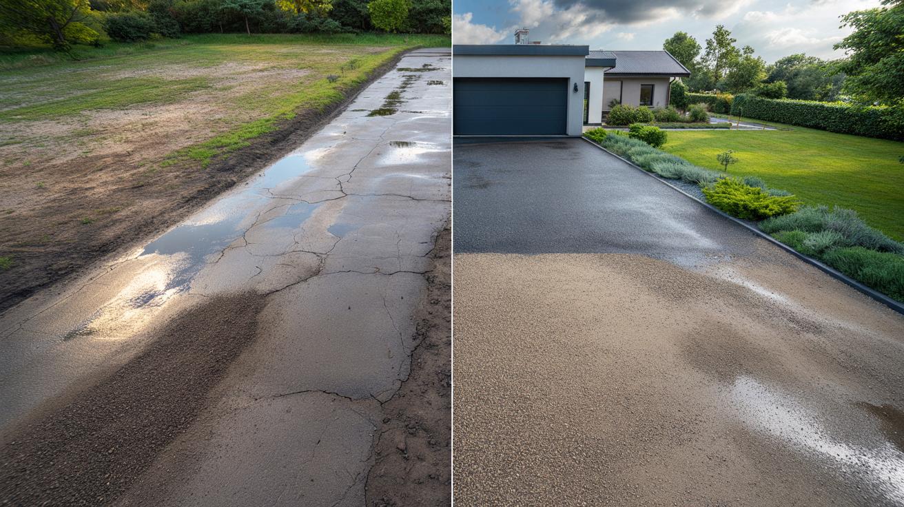Zapomnij o wylewce z betonu. Ten tani, przepuszczalny materiał odmienia podjazd