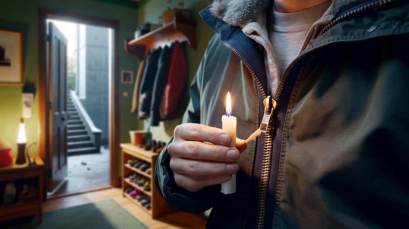 Zetrzyj woskową świeczkę na suwaku kurtki a będzie działał jak nowy przez lata