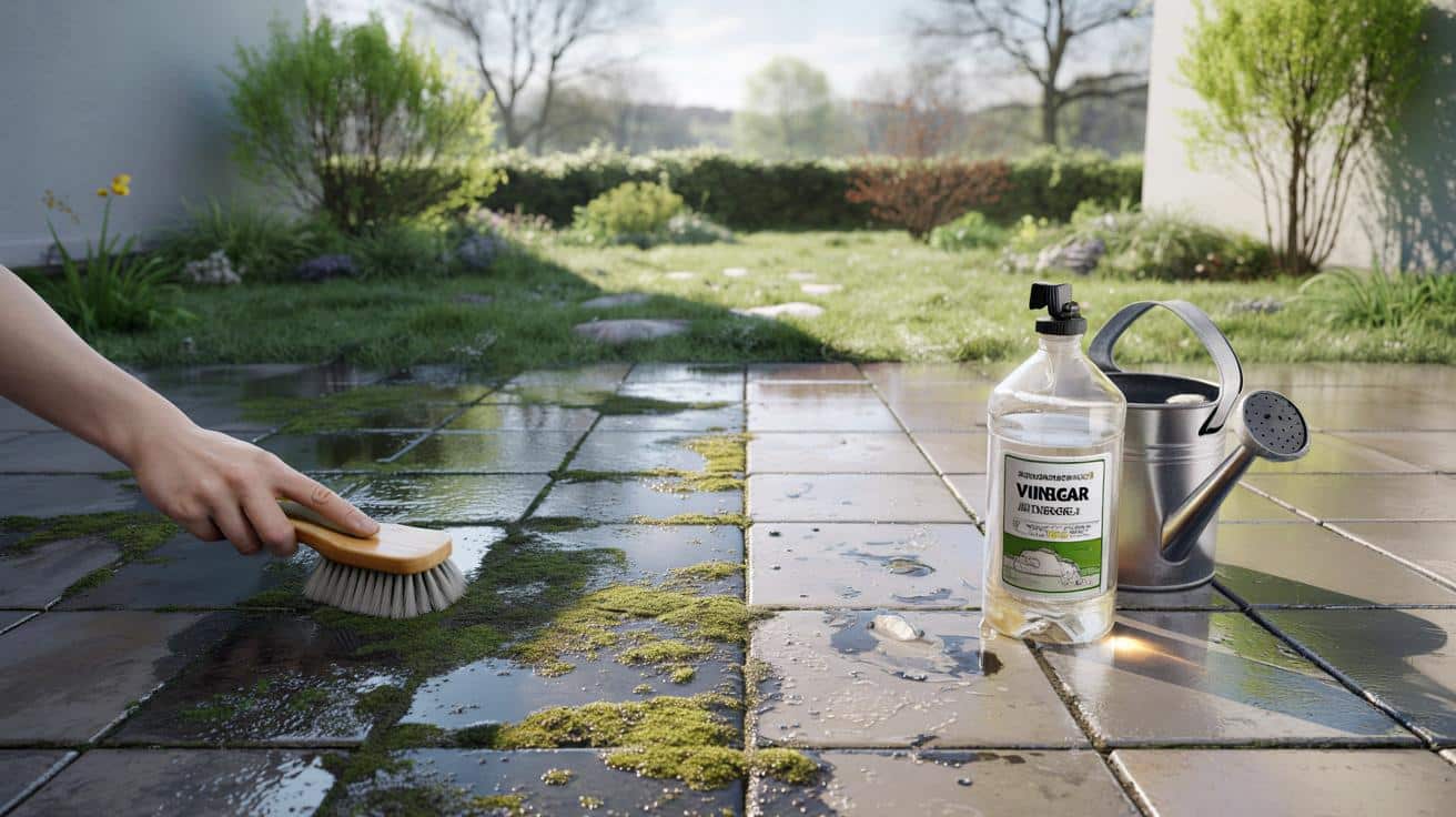 Zielona i śliska po zimie? Ten tani składnik czyści taras w godzinę