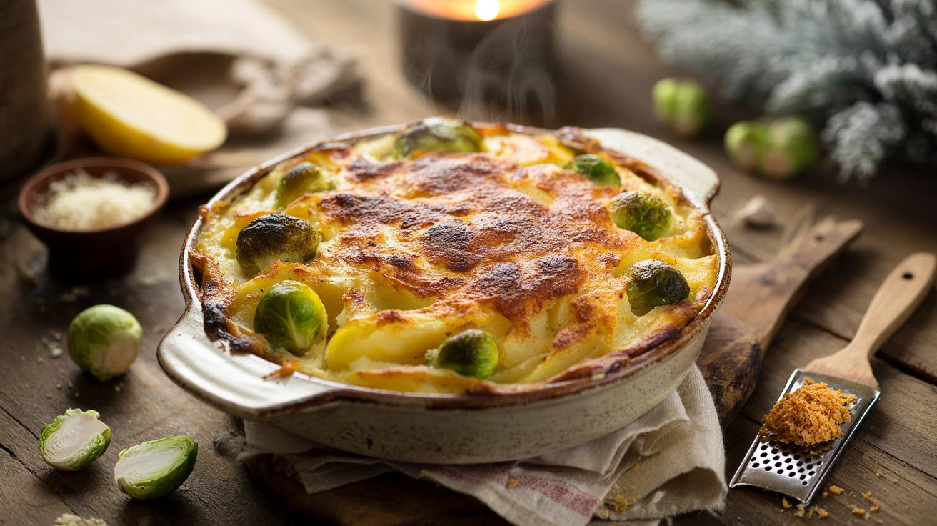 Ziemniaczany gratin z brukselką: zimowy hit, który znika w minutę