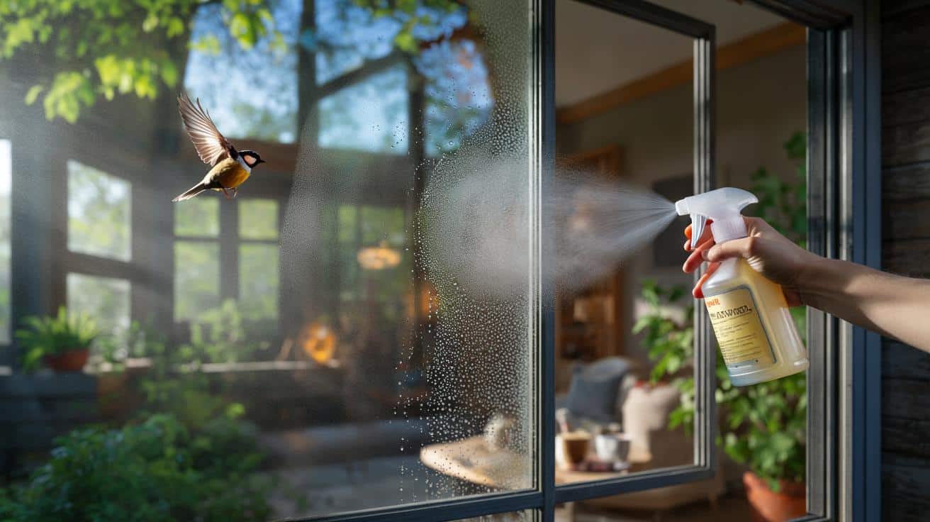 Zmocz okno roztworem sody i octu a ptaki nie uderzają w nie myląc go z powietrzem