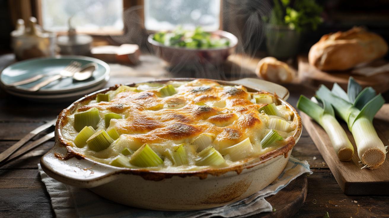 Znudziły ci się ziemniaki? Ten zimowy zapiekany por porwie całą rodzinę