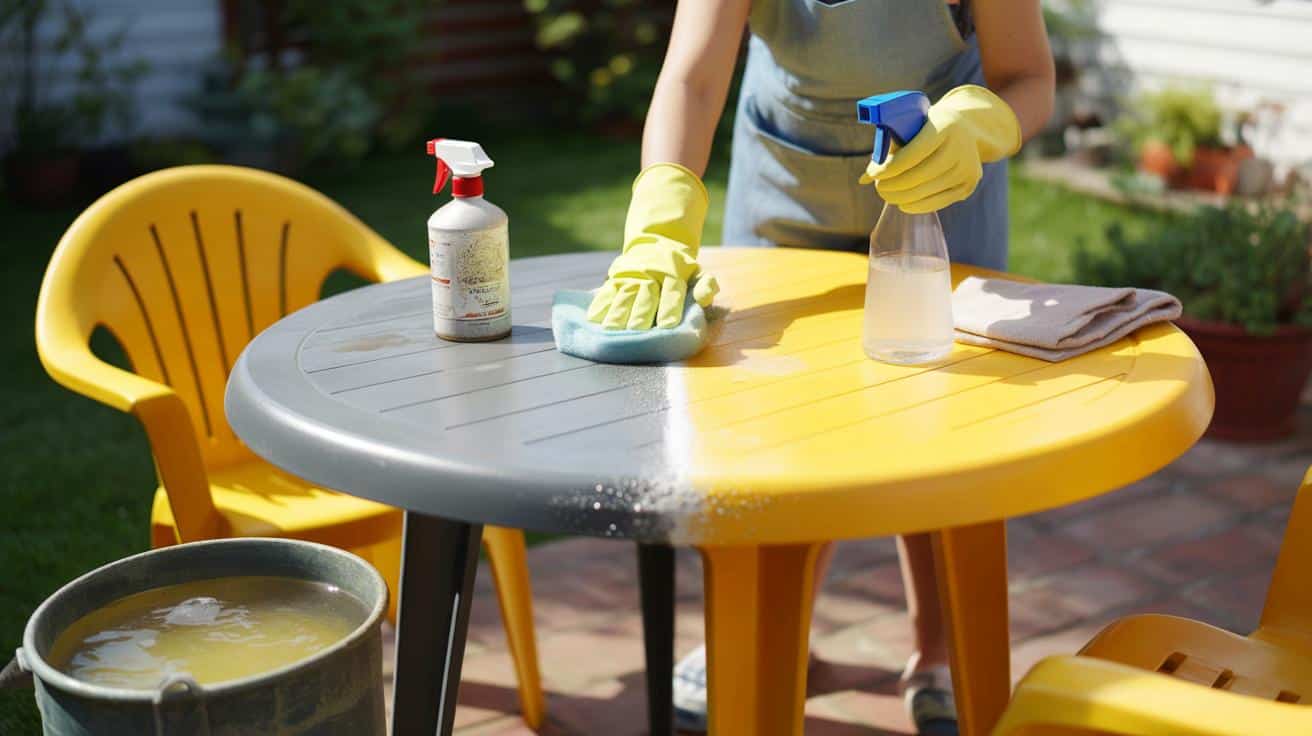 Żółty plastikowy zestaw ogrodowy? Ten prosty trik przywraca mu życie