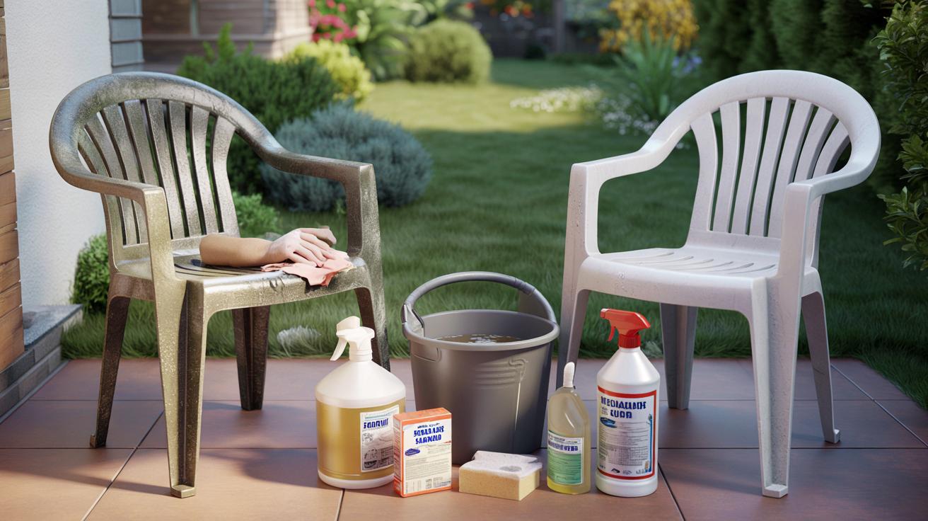 Żółty, zszarzały plastik w ogrodzie? Ten prosty domowy miks robi z niego nowy komplet